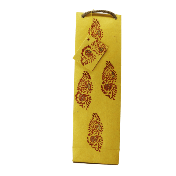 WINE BAG WITH BLOCK PRINT